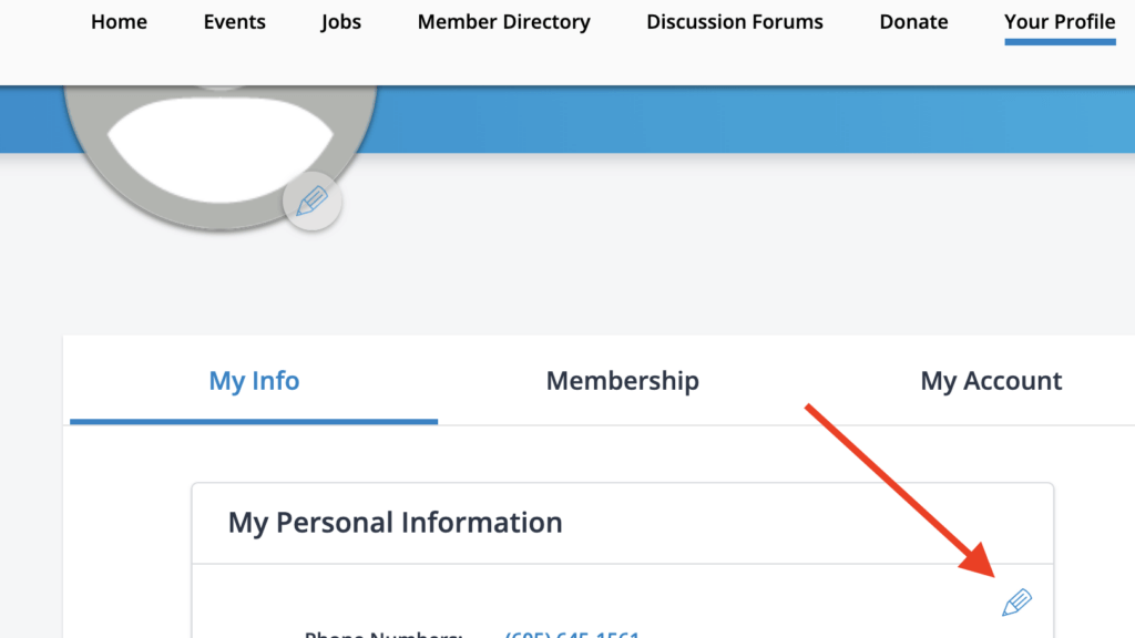 A screenshot of a menu in the IRE member dashboard pointing to a pencil icon.